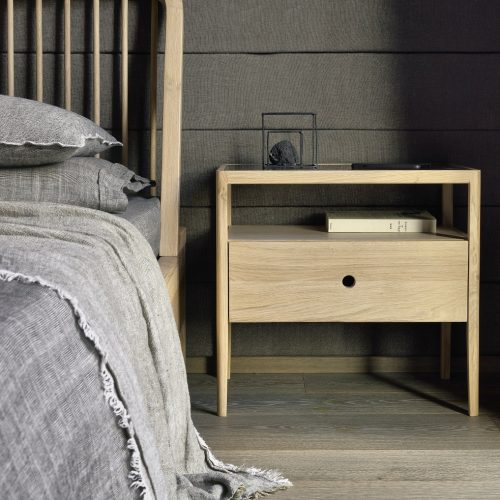 51247 Spindle bed - Oak 51245 Spindle bedside table - Oak