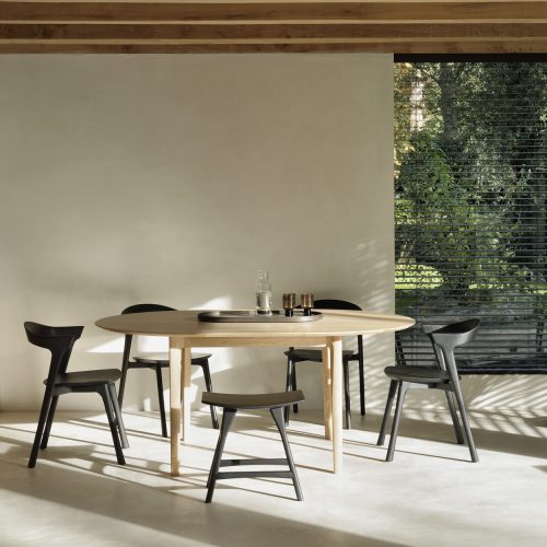 51527_Oak_Bok_round_extendable_dining_table_51491_Oak_Bok_black_ chair_2_WEB