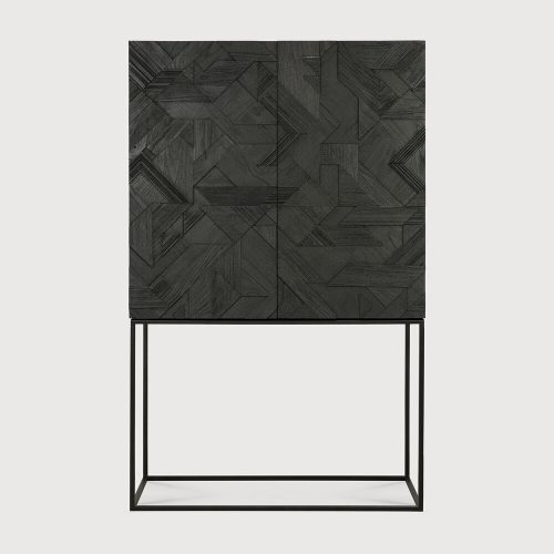 product_wf_10066_Graphic_cupboard_varnished_teak_black_2_doors_front_web