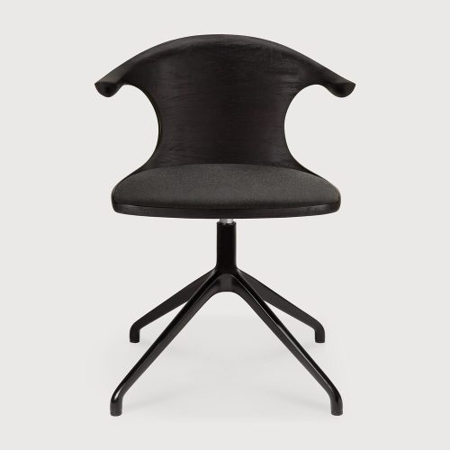 product_wf_10581_Flow_office_chair_without_wheels_aluminium_base_Black_frame_varnished_teak_Off_Black_fabric_Dark_Grey_front_WEB