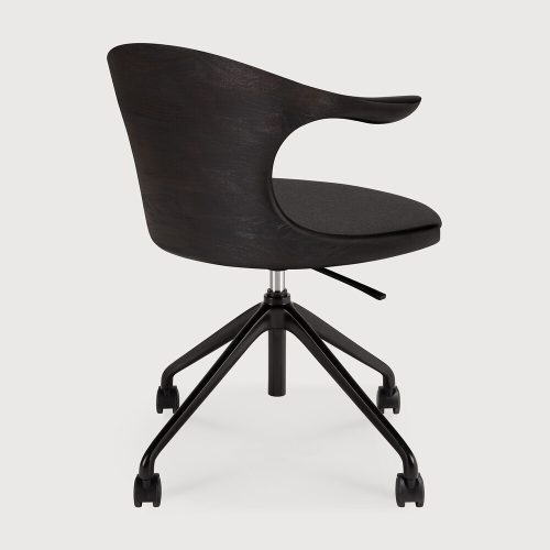 product_wf_10582_Flow_office_chair_with_wheels_aluminium_base_Black_frame_varnished_teak_Off_Black_fabric_Dark_Grey_back_WEB