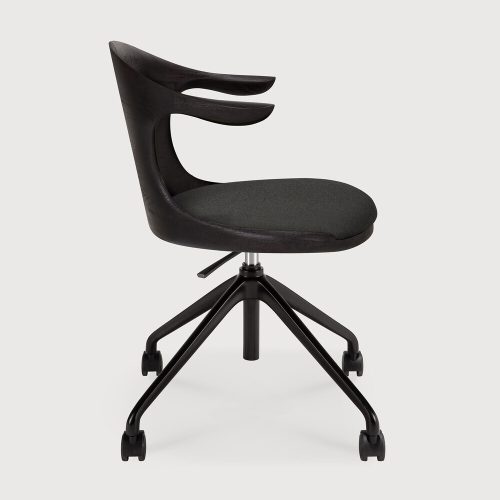 product_wf_10582_Flow_office_chair_with_wheels_aluminium_base_Black_frame_varnished_teak_Off_Black_fabric_Dark_Grey_profile_WEB