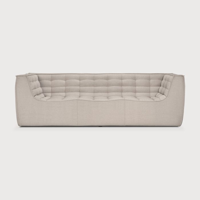 N701 Canapea cu brațe, 3 locuri, tapițerie standard, culoare Beige