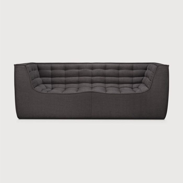 N701 Canapea cu brațe, 2 locuri, tapițerie standard, culoare Dark Grey
